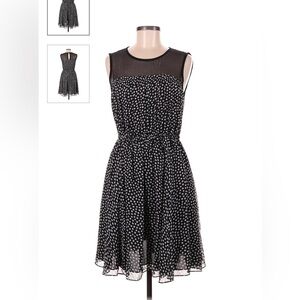 NWT Kate Spade Spot Chiffon Dress Black & Cream Size xxs